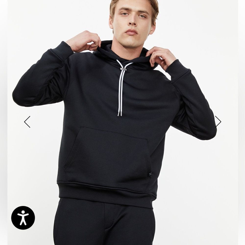 THE KOOPLES BLACK AND WHITE SWEATSHIRT WITH PRINTED HOOD XS NWT